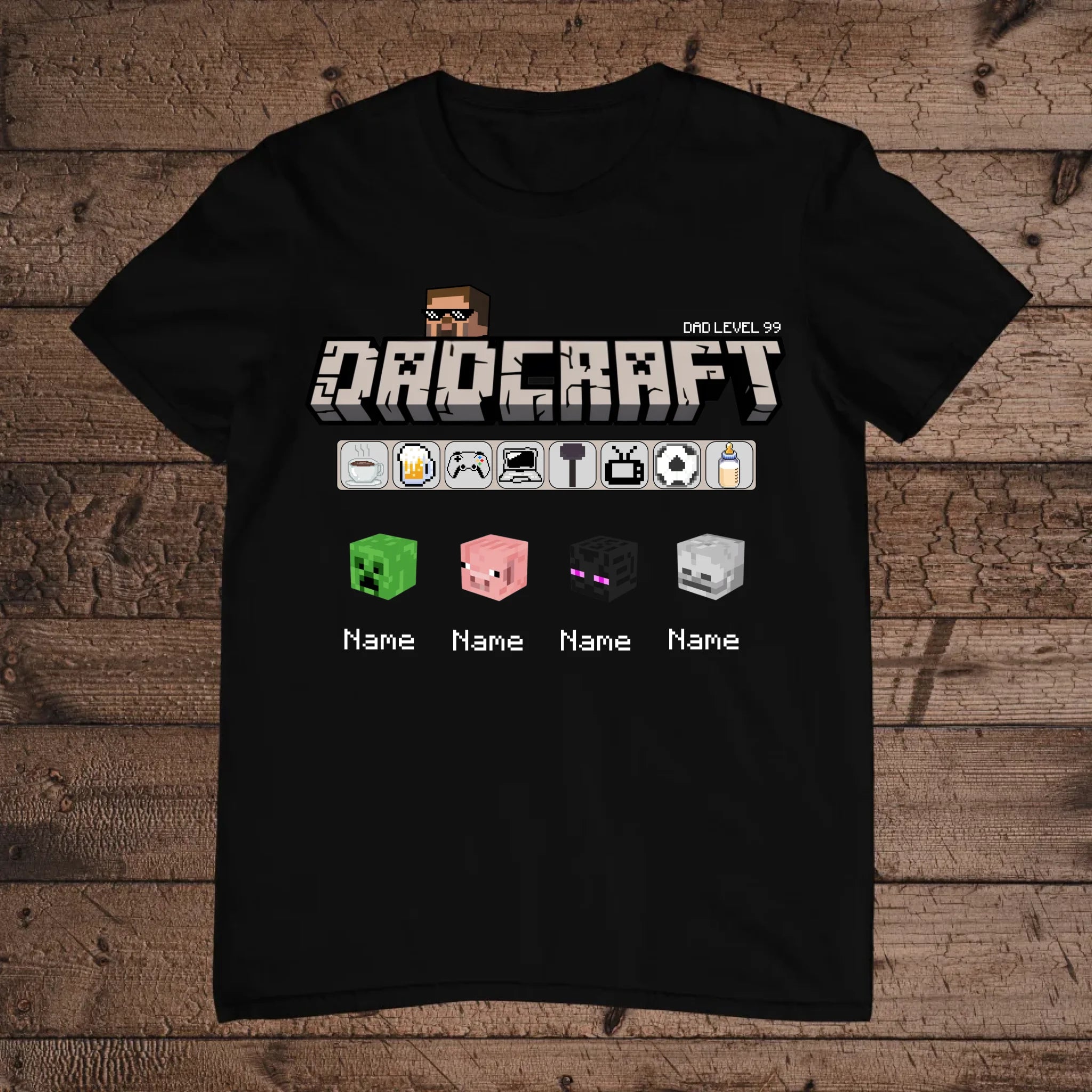 holz Flatlay mockup schwarz