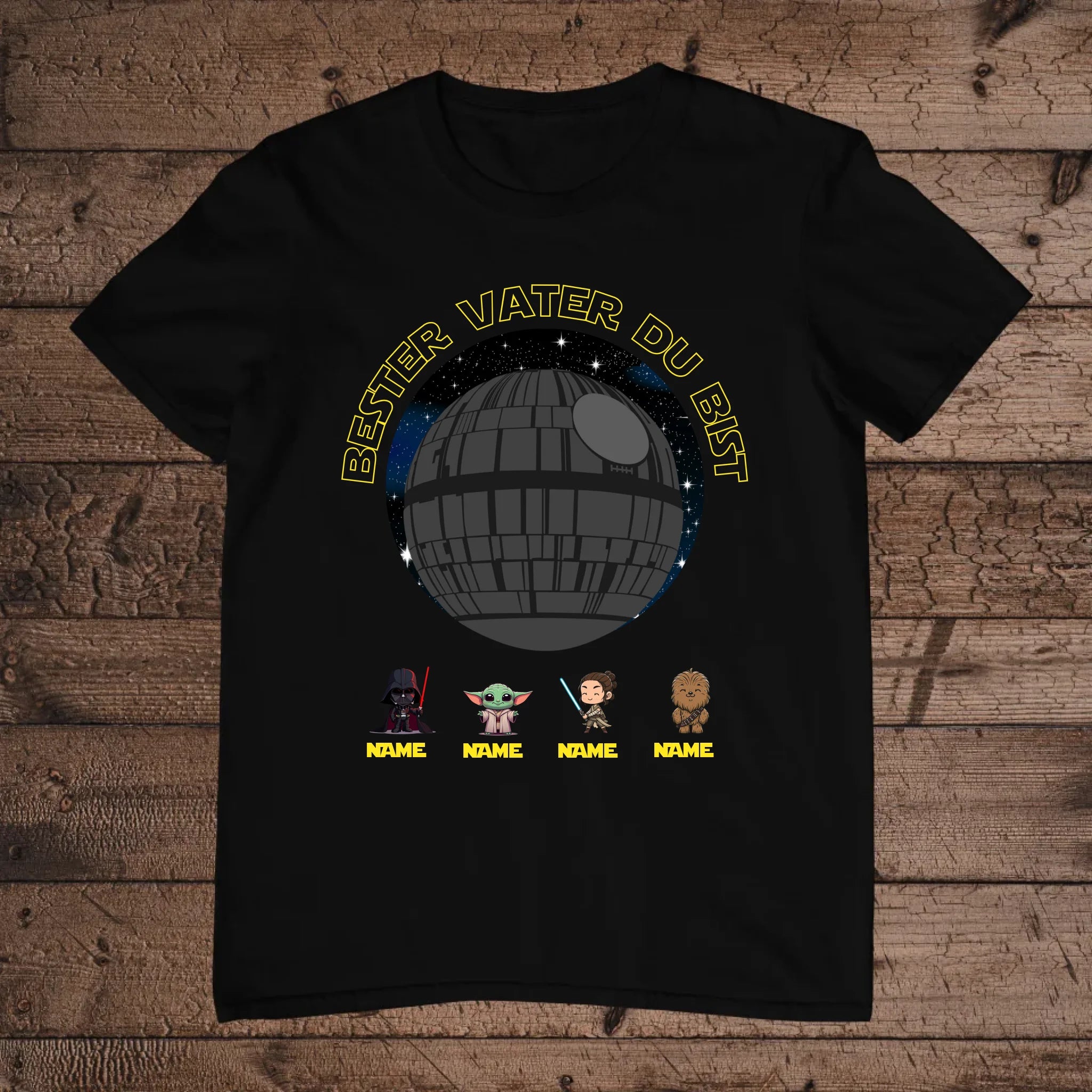 holz Flatlay mockup schwarz