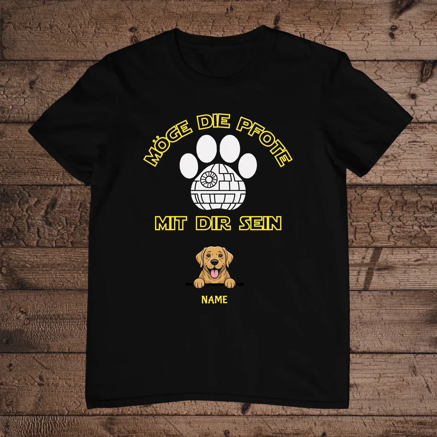 holz Flatlay mockup schwarz