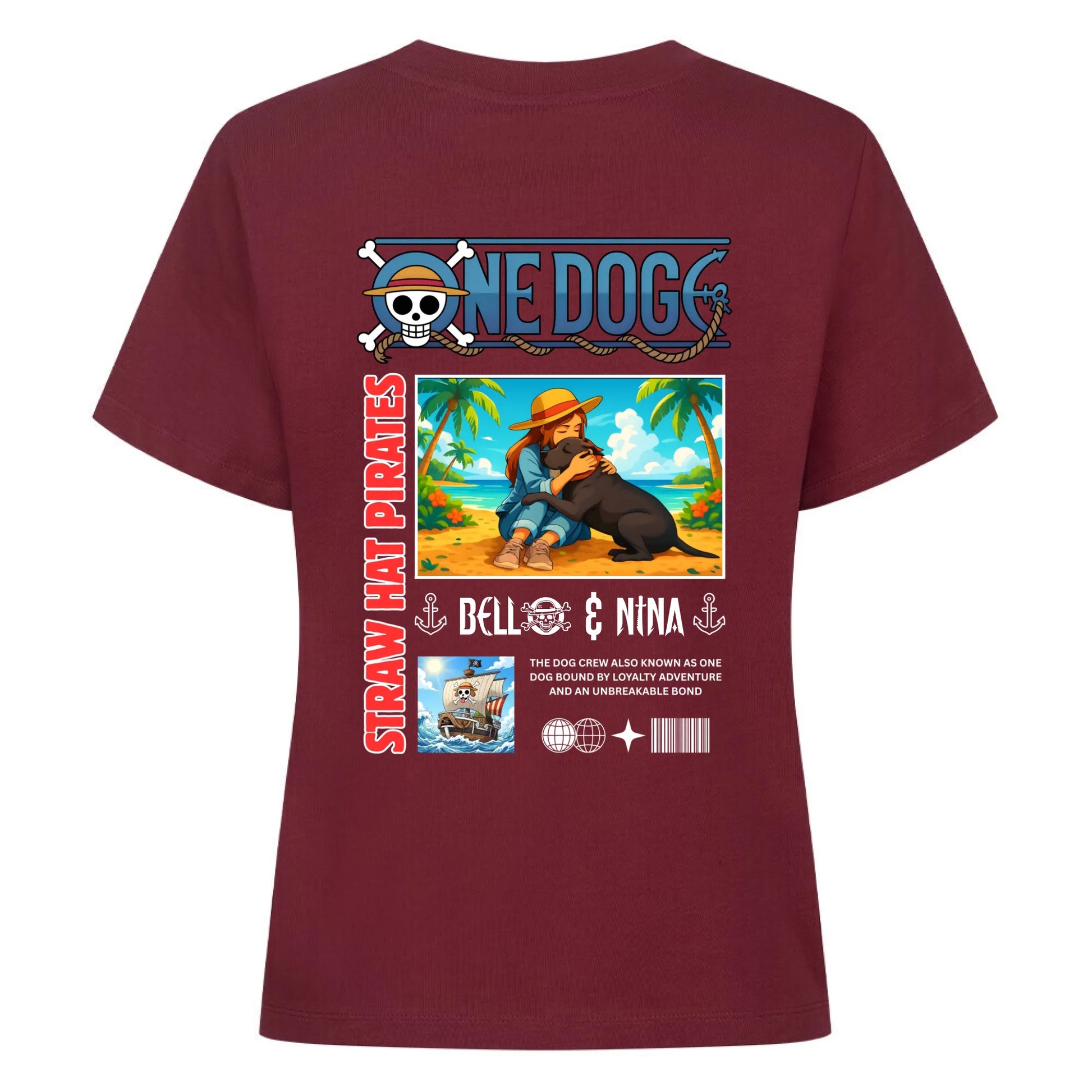 Organic Shirt Women Burgunder Mockup